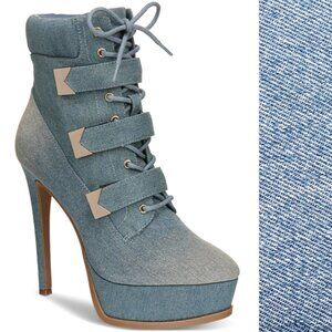 Thalia Sodi Sasha Lace-Up Platform Dress Booties Sz 7.5